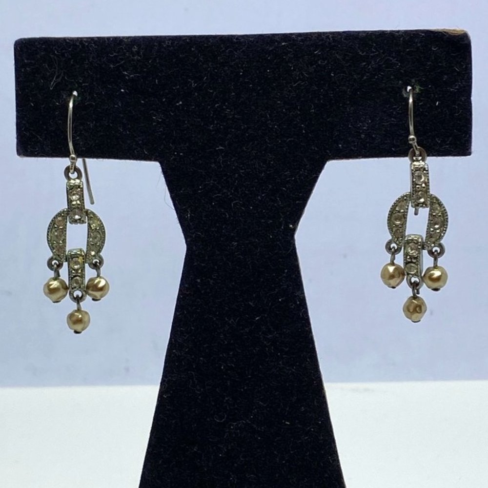 Antique! Custom Made Silver Earrings ~ Beautiful Design ~ 1,5" Long